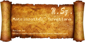 Matriszottó Szvetlana névjegykártya